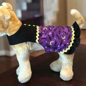 Handmade Dog Dress - Size Medium - Halloween Li'l Bats Dog Dress